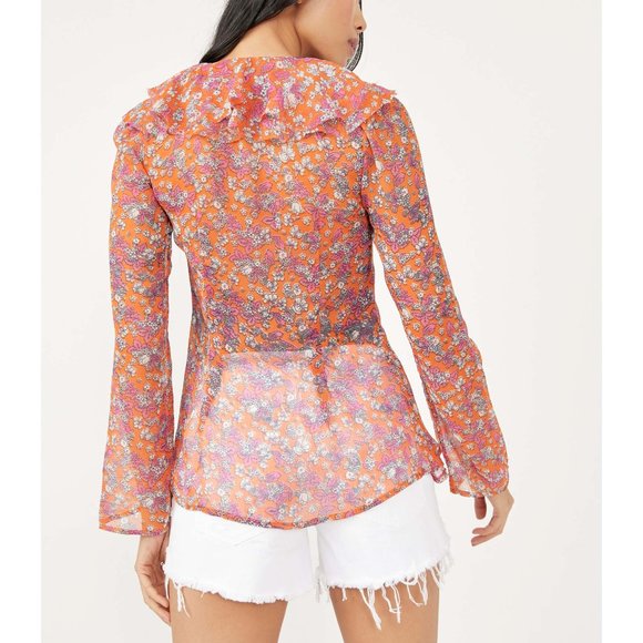 NWT Free People Nina Printed Top / Tulip Ditsy - Picture 4 of 7